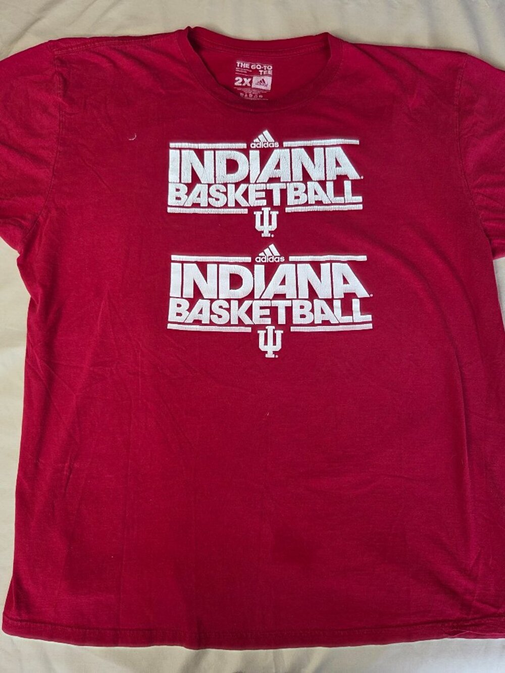 Men's Adidas Indiana Hoosiers Basketball T-Shirt Crimson Red 2X NCAA Go-To Tee